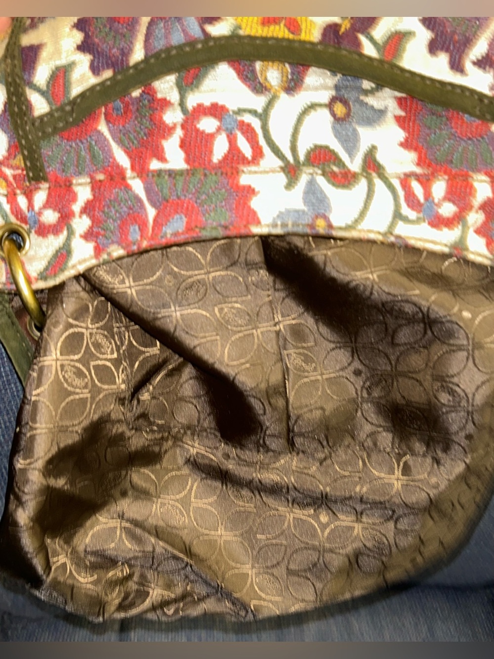 Vintage Fossil Tapestry Flap Shoulder Bag - Picture 14 of 16